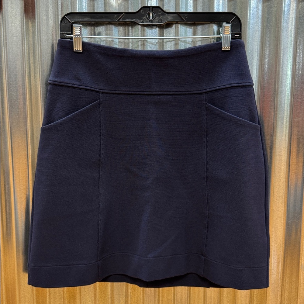 Maeve Anthropologie Navy Blue Mackenzie Textured A-Line Mini Skirt
